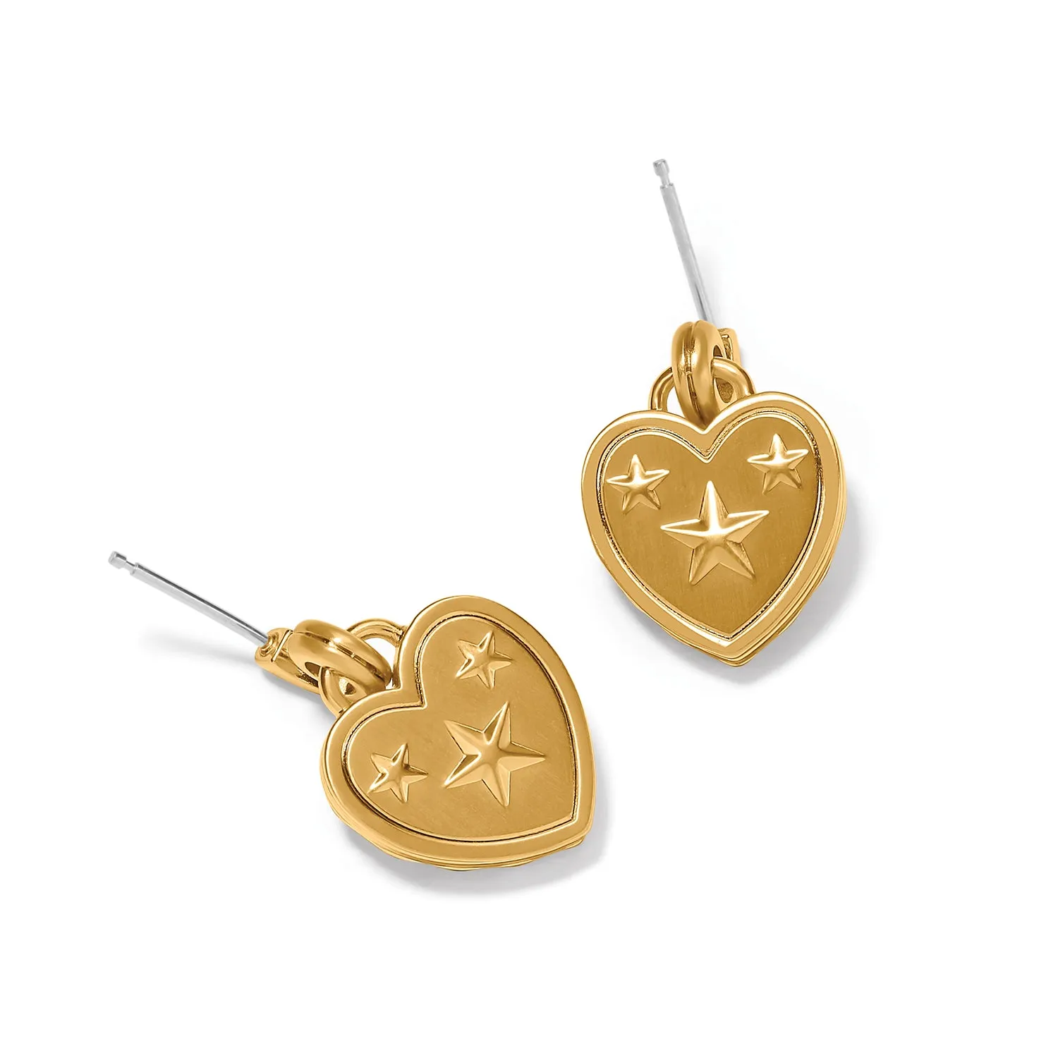 Espirit Heart Post Drop Earrings