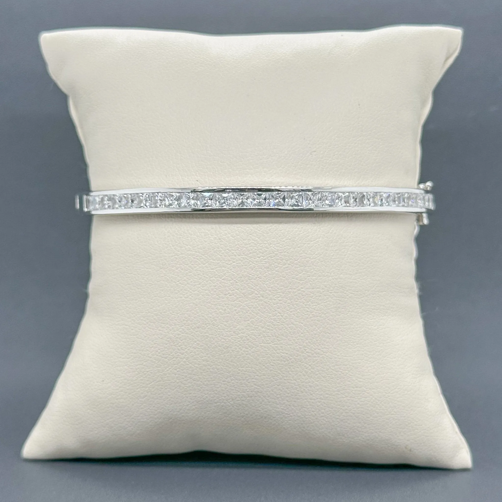 Estate SS CZ Bangle Bracelet