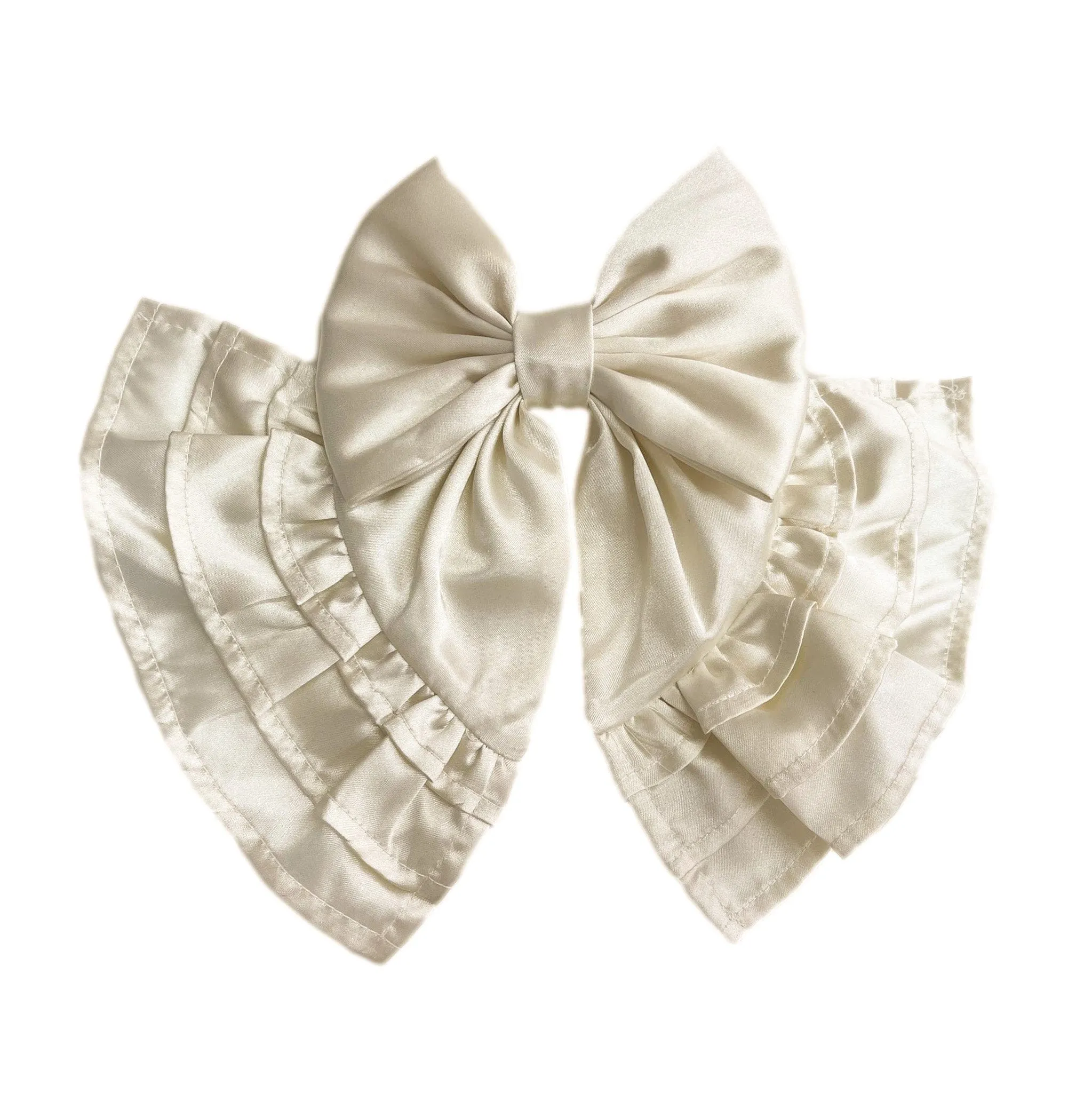 Evangeline Satin Ruffle Hair Bow