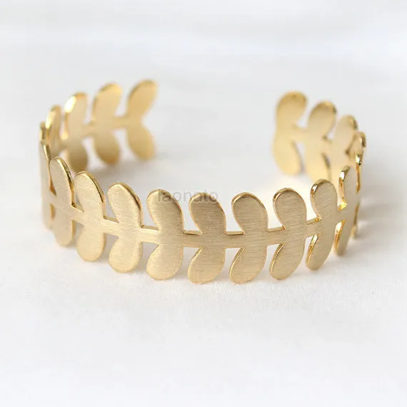 Flower Stem Bangle / Leaf bracelet