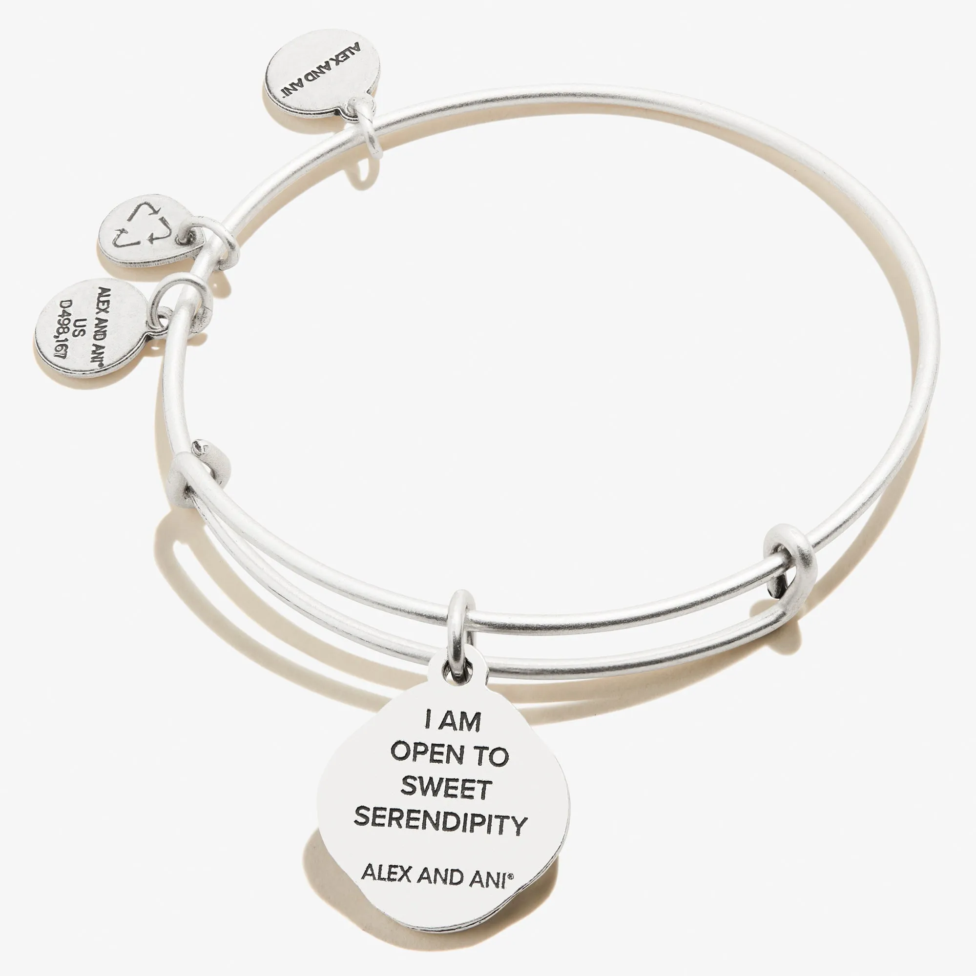 Four Leaf Clover Charm Bangle, 'Sweet Serendipity'