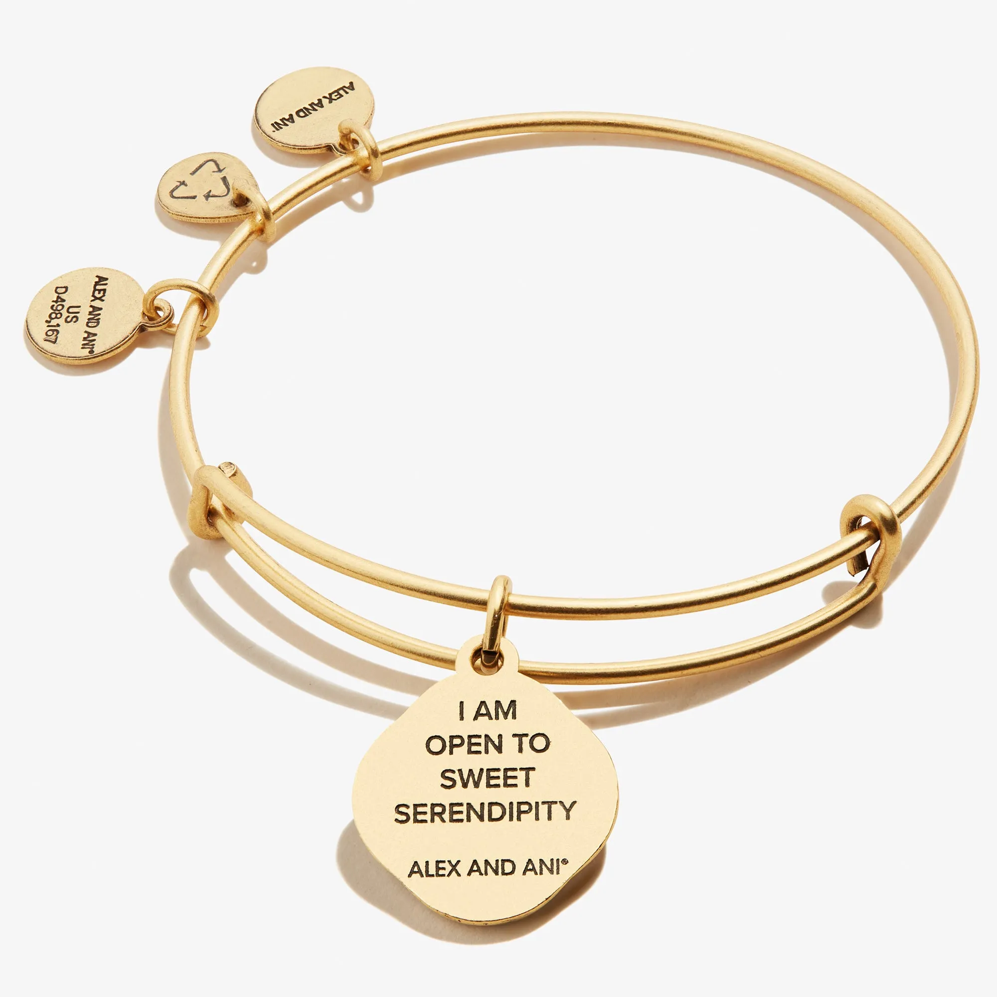 Four Leaf Clover Charm Bangle, 'Sweet Serendipity'