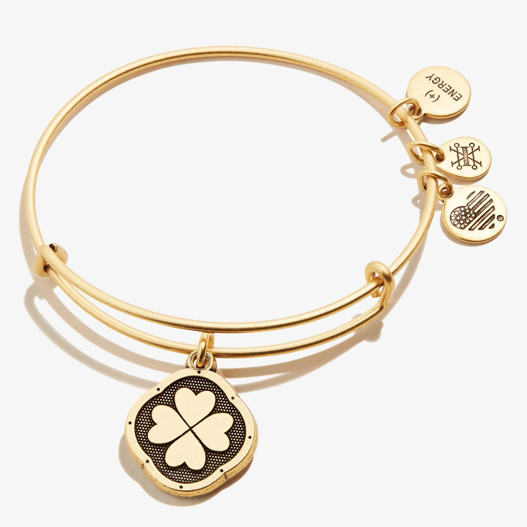 Four Leaf Clover Charm Bangle, 'Sweet Serendipity'