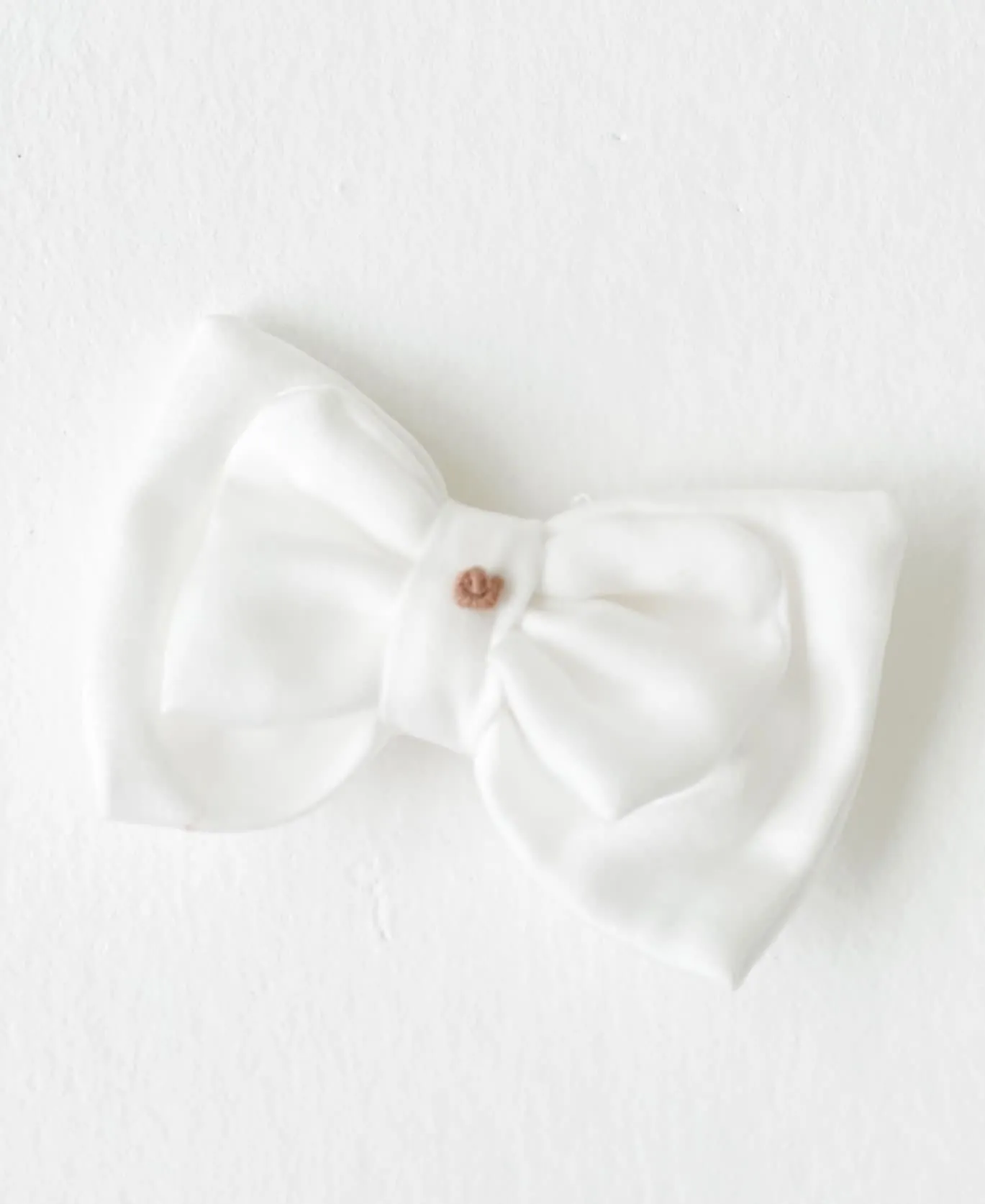 Girls White & Champagne Pearl Bow