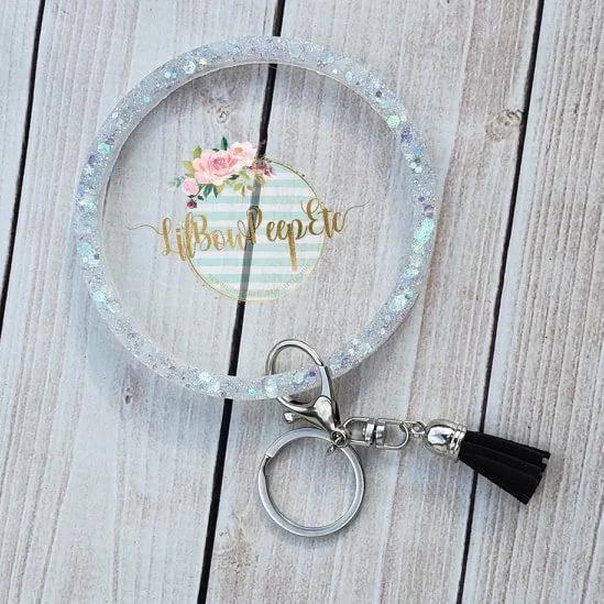 Glitter Bangle Bracelet Keychain