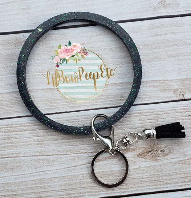 Glitter Bangle Bracelet Keychain