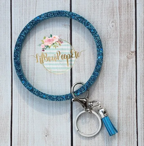 Glitter Bangle Bracelet Keychain