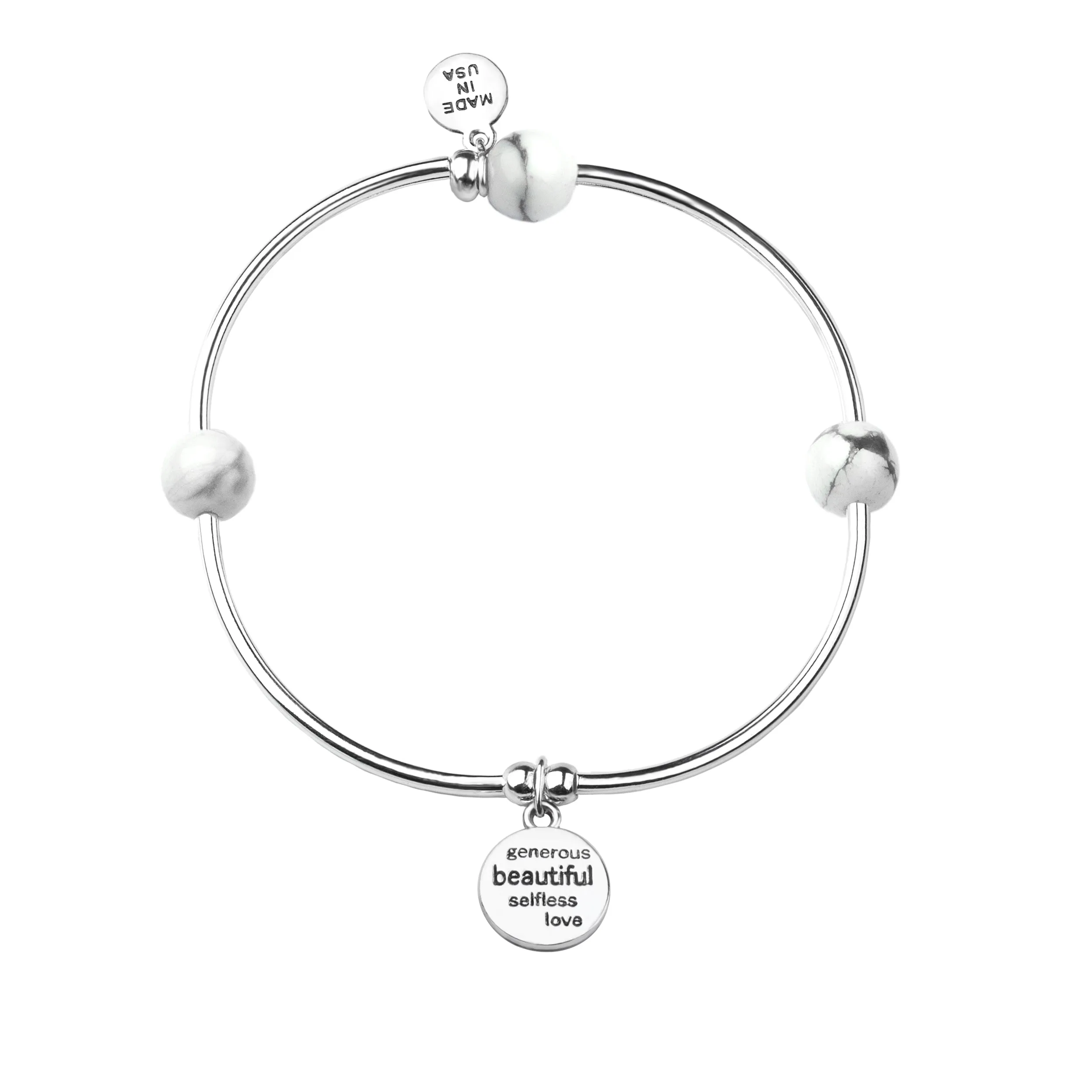 Godmother | Soft Bangle Charm Bracelet | Tiffany Blue Agate