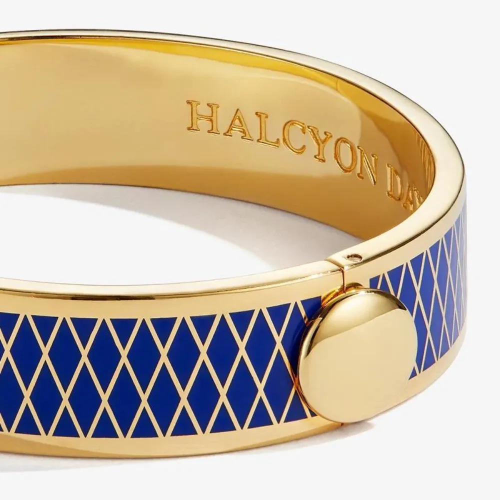 Halcyon Days 13mm Parterre Gold Hinged Enamel Bangle