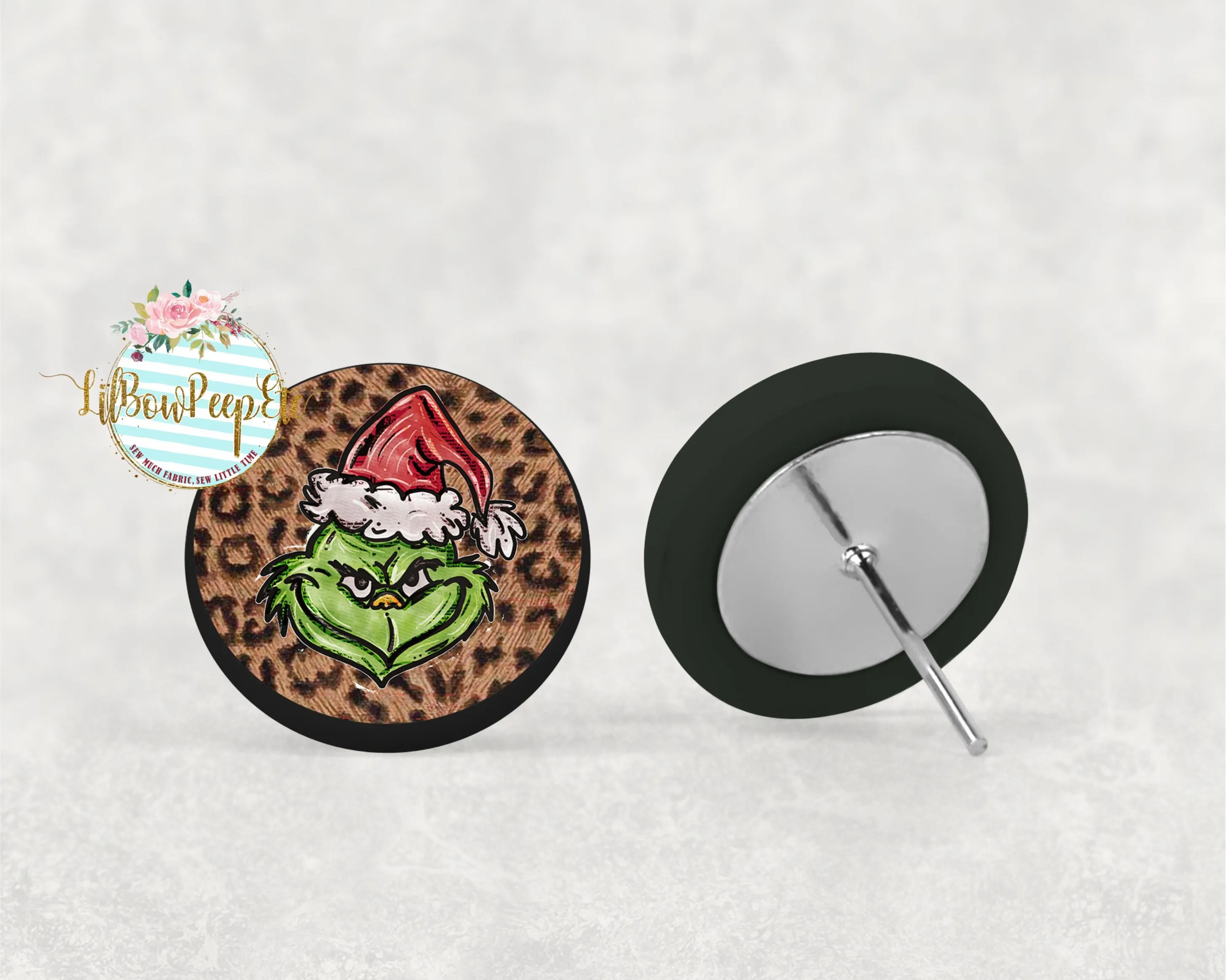 Hardboard Earrings Leopard Grinch Stud Earrings