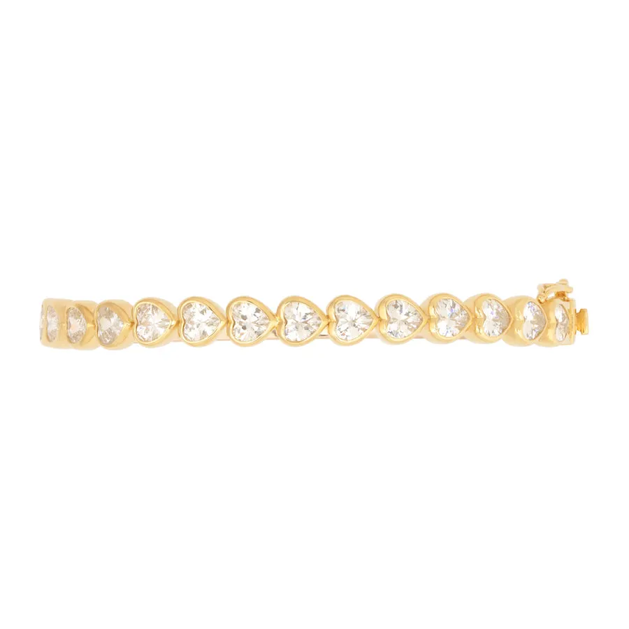 Heart Bezel 14K Gold Vermeil Bangle