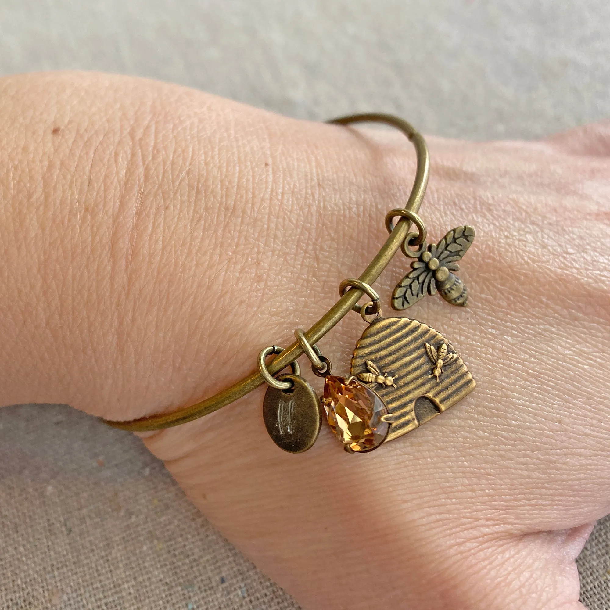 Honey Bee Mine Bangle Bracelet