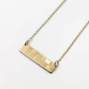 Horizontal Ogham Pendant - Gold