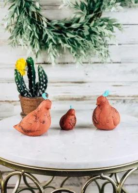 Horse Hair Terracotta Quail Set