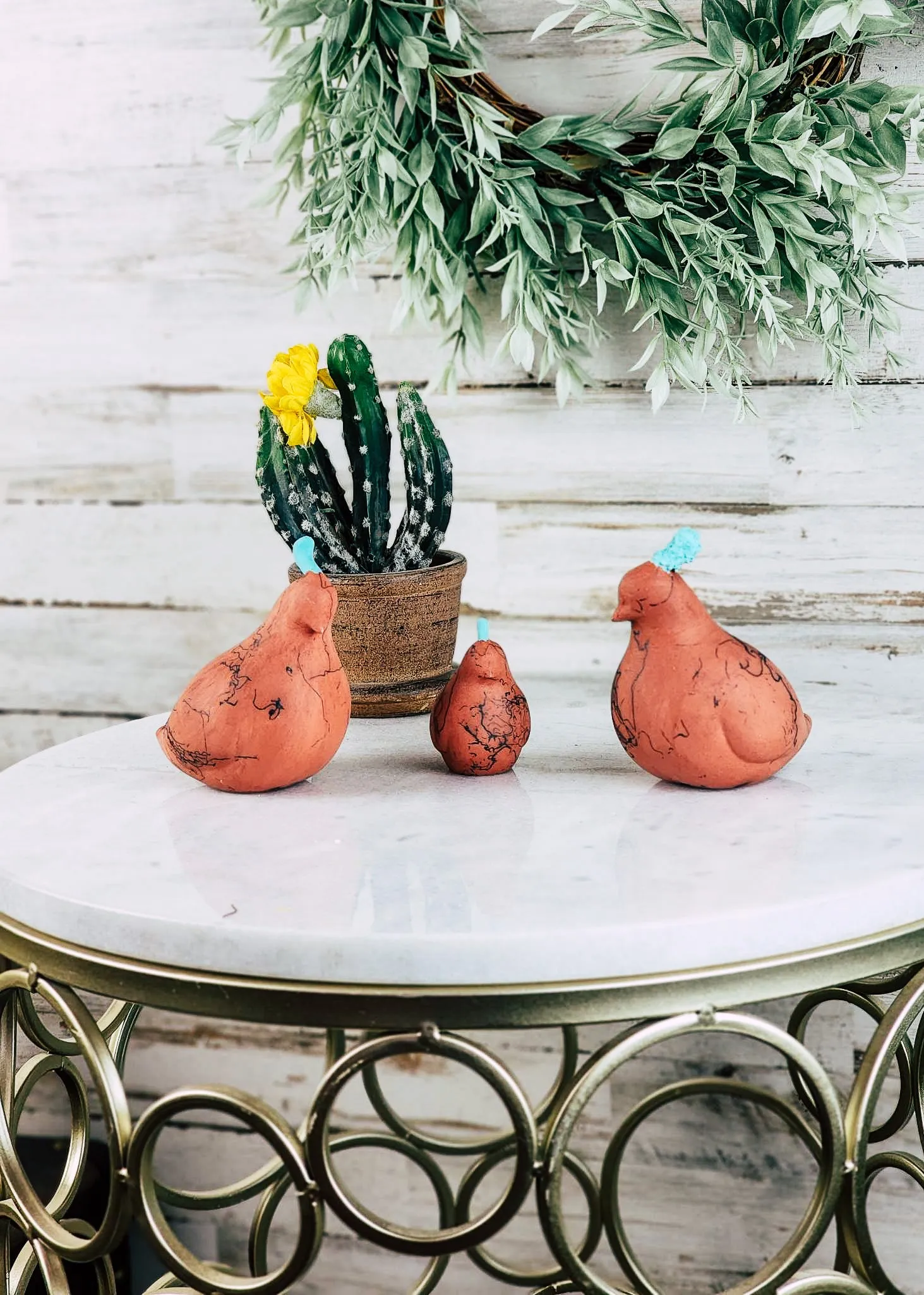 Horse Hair Terracotta Quail Set