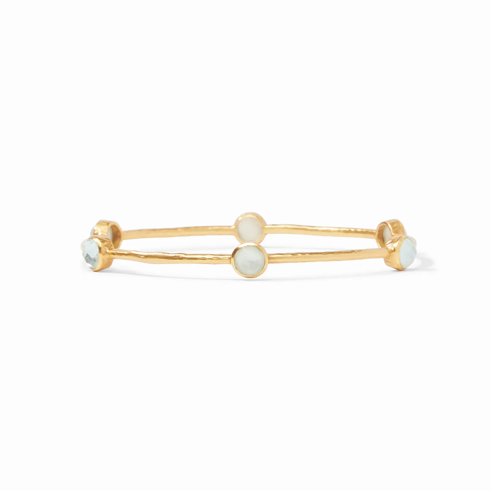 Julie Vos Milano Luxe Bangle Gold, Aquamarine Blue