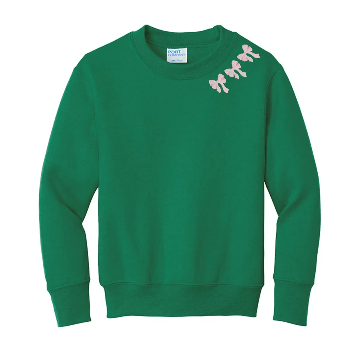 Kids Embroidered 'Bow Collar' Sweatshirt