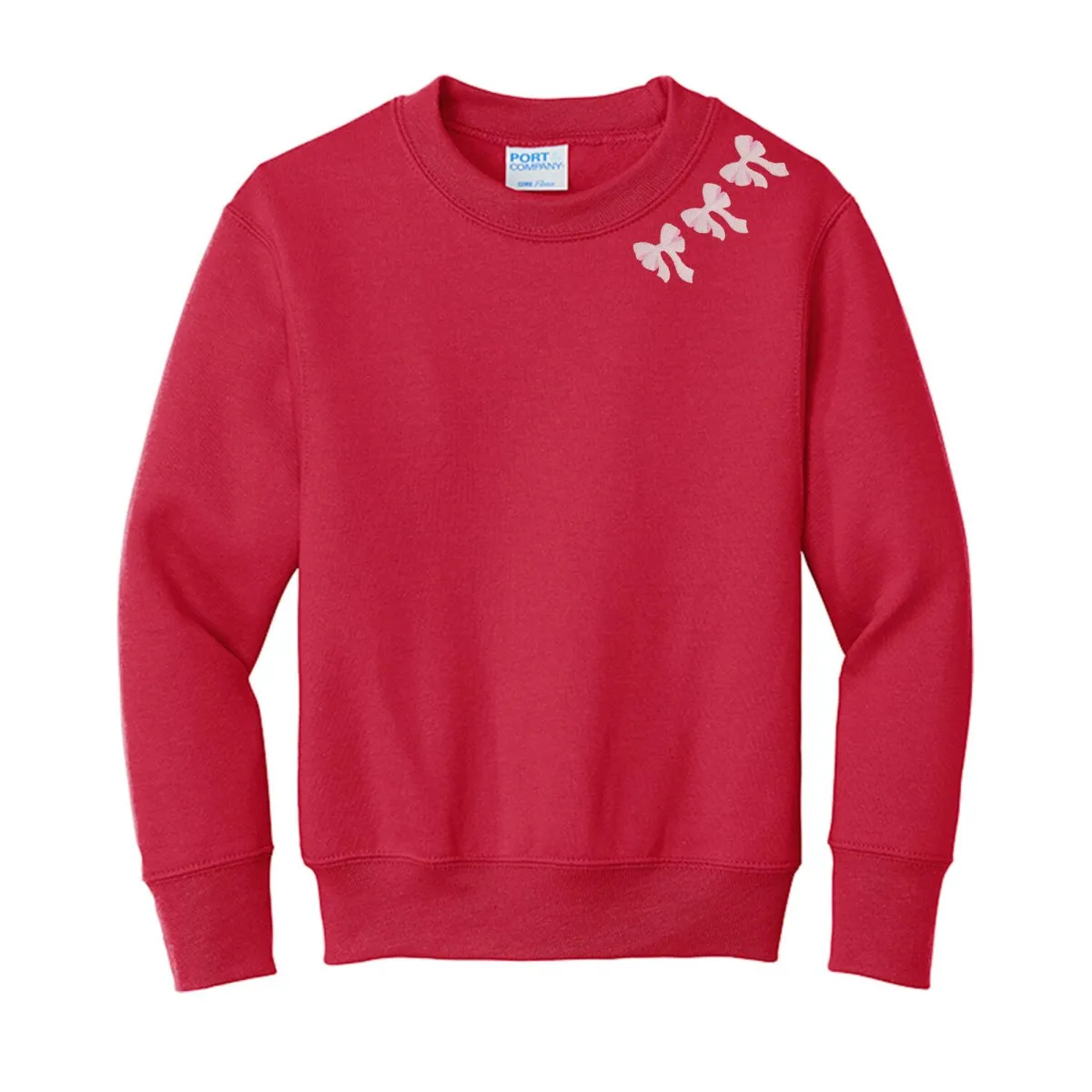 Kids Embroidered 'Bow Collar' Sweatshirt