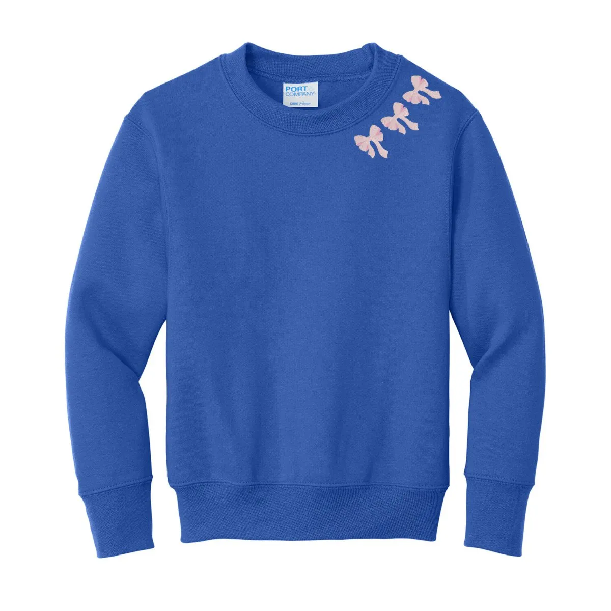 Kids Embroidered 'Bow Collar' Sweatshirt