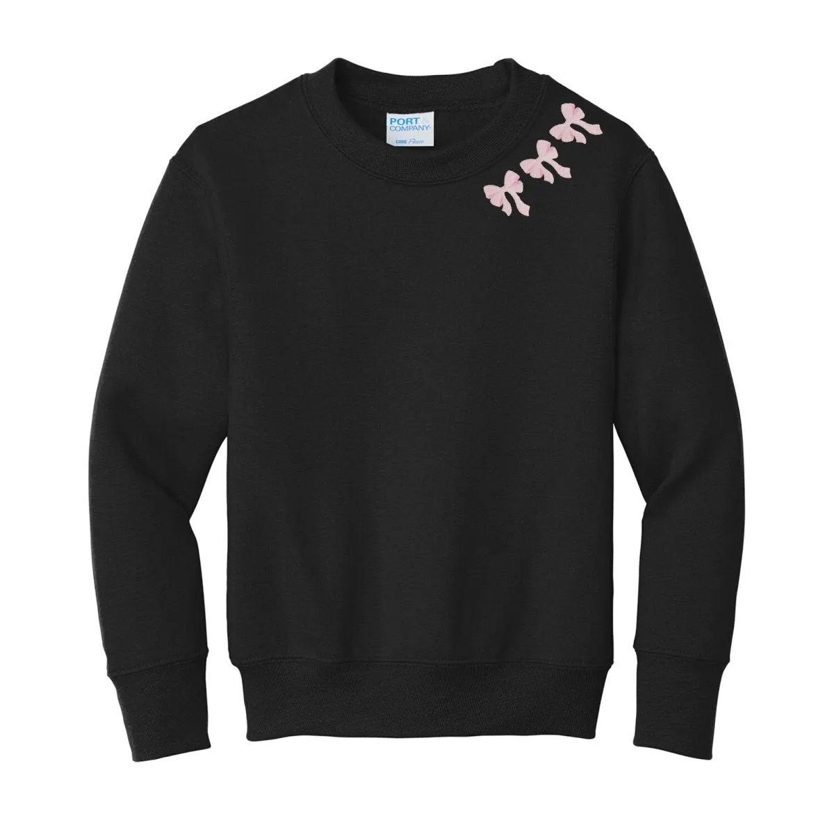 Kids Embroidered 'Bow Collar' Sweatshirt