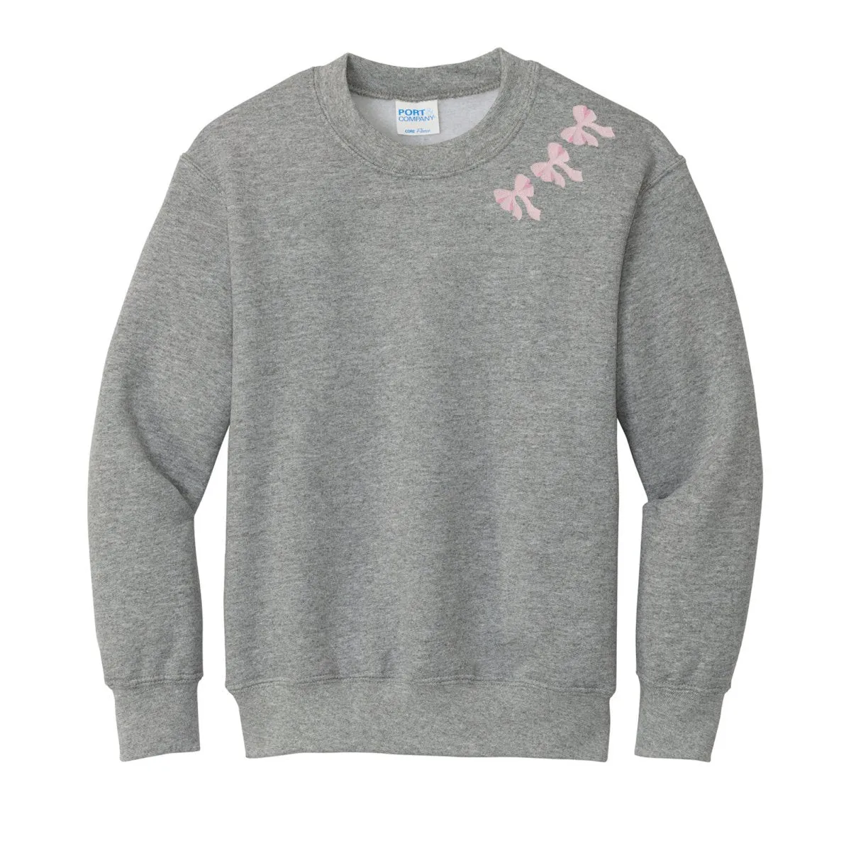 Kids Embroidered 'Bow Collar' Sweatshirt