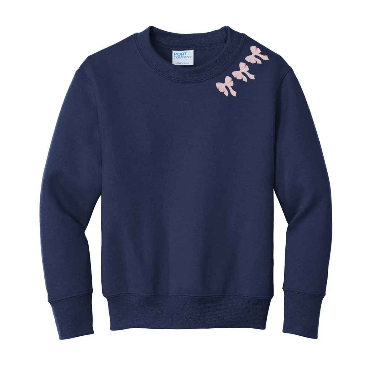 Kids Embroidered 'Bow Collar' Sweatshirt