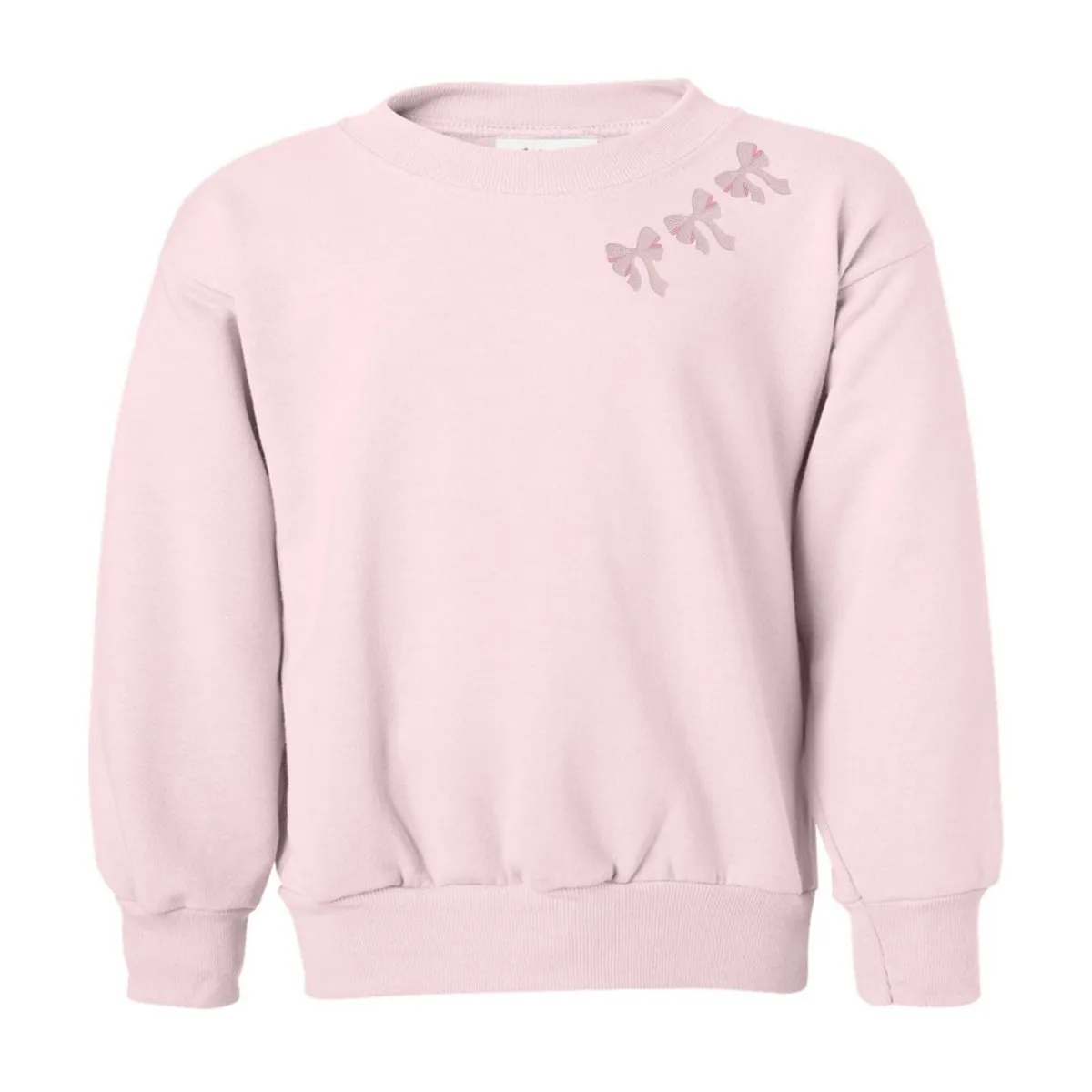 Kids Embroidered 'Bow Collar' Sweatshirt