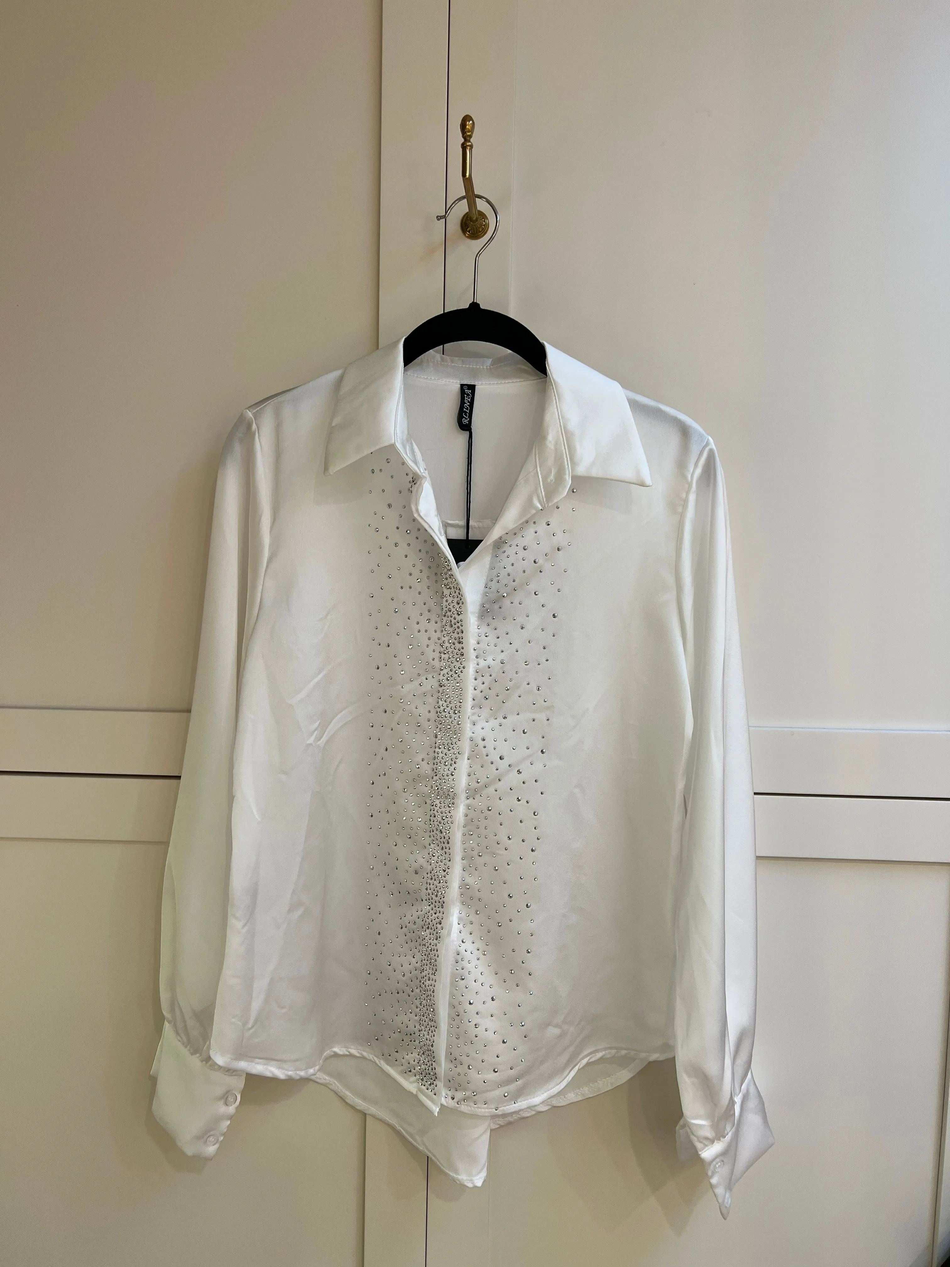 Ladies White Swarovski Blouse