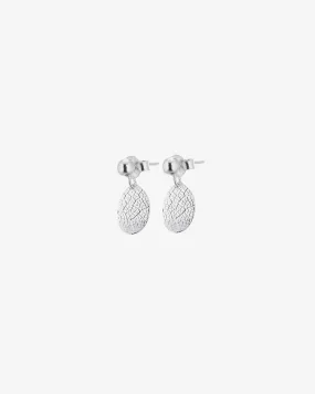 Leaf drop studs silver