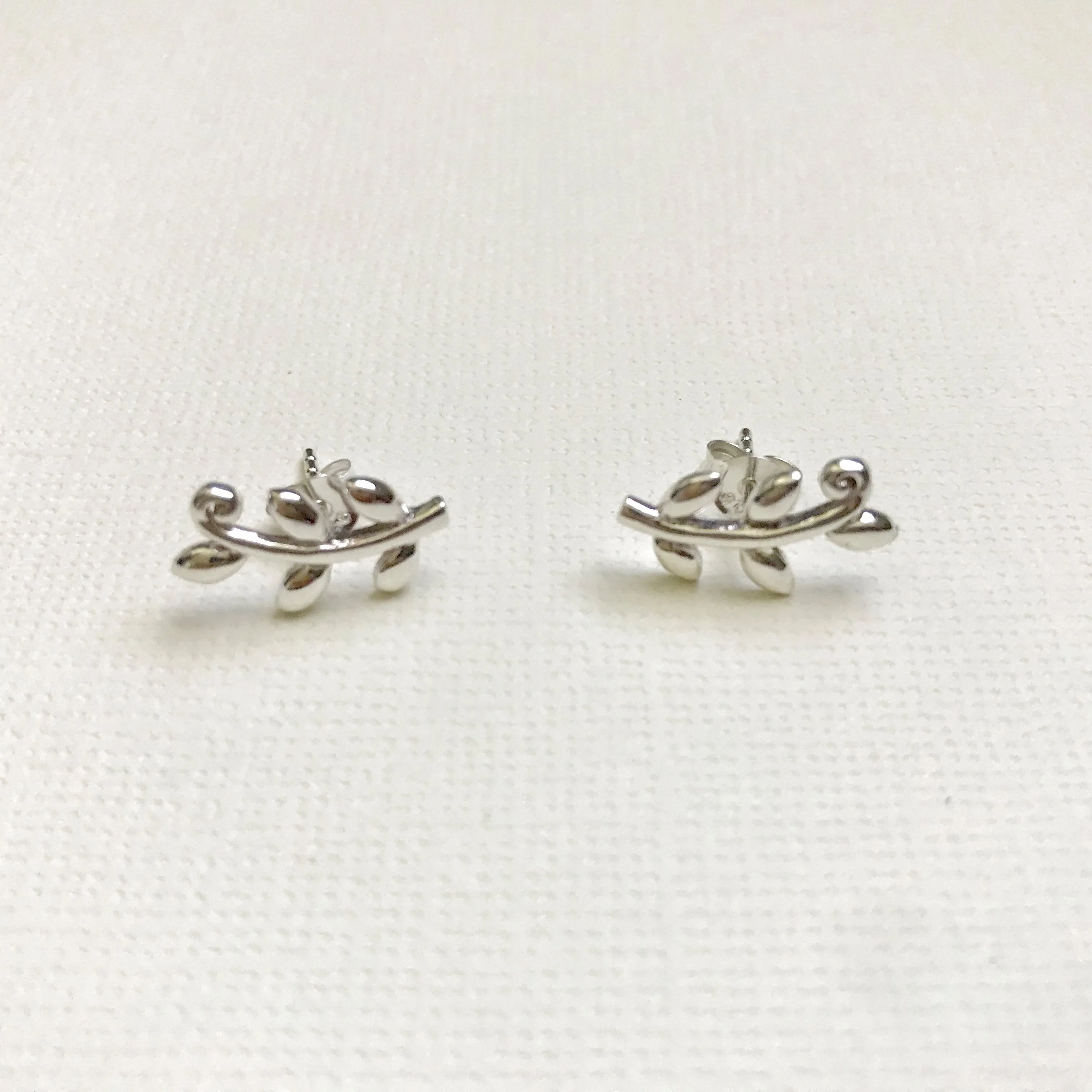 Leaf studs earrings, Vine studs earrings