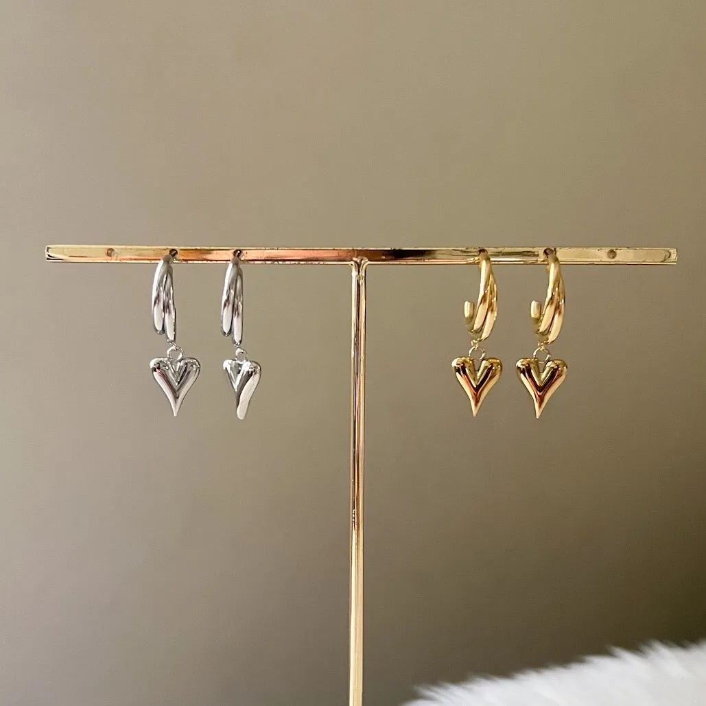 Lovely Heart Drop Earrings