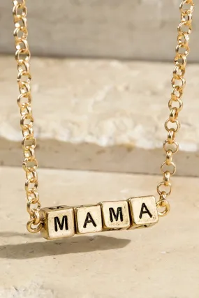 MAMA Block Necklace