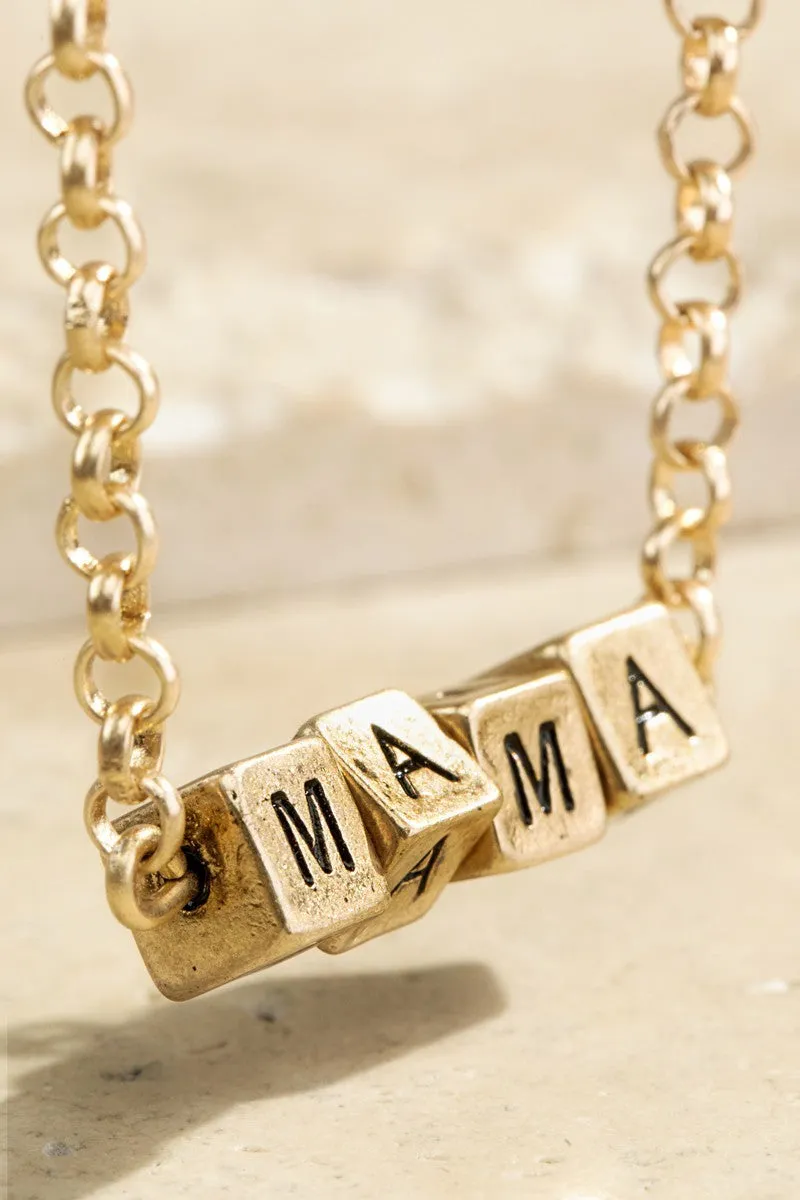 MAMA Block Necklace