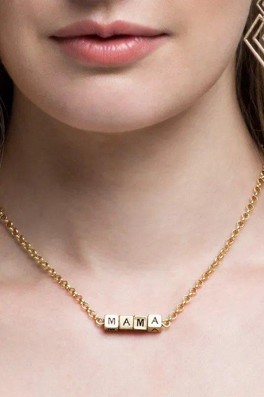 MAMA Block Necklace