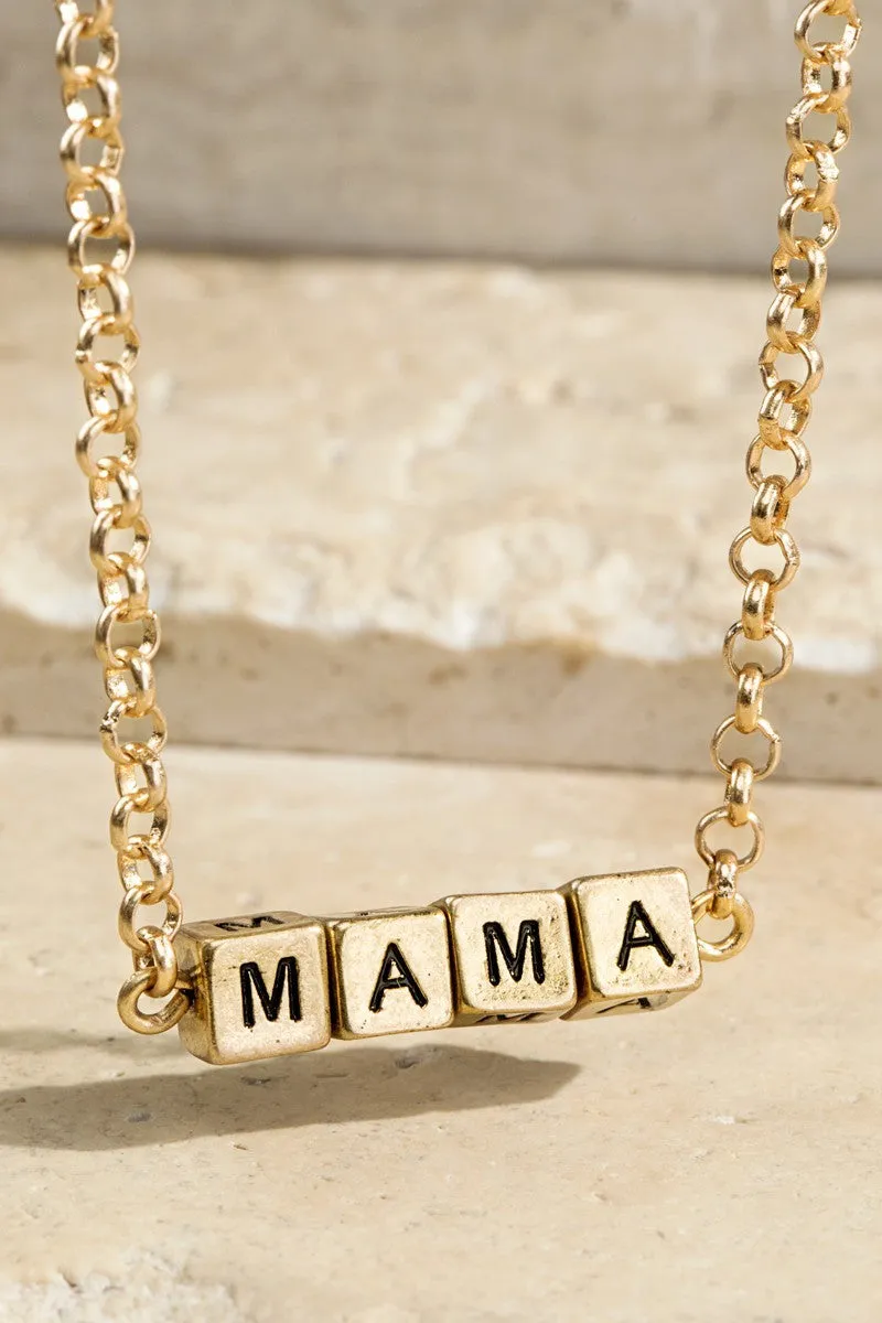 MAMA Block Necklace