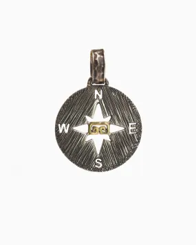 Marine Texture Compass Pendant