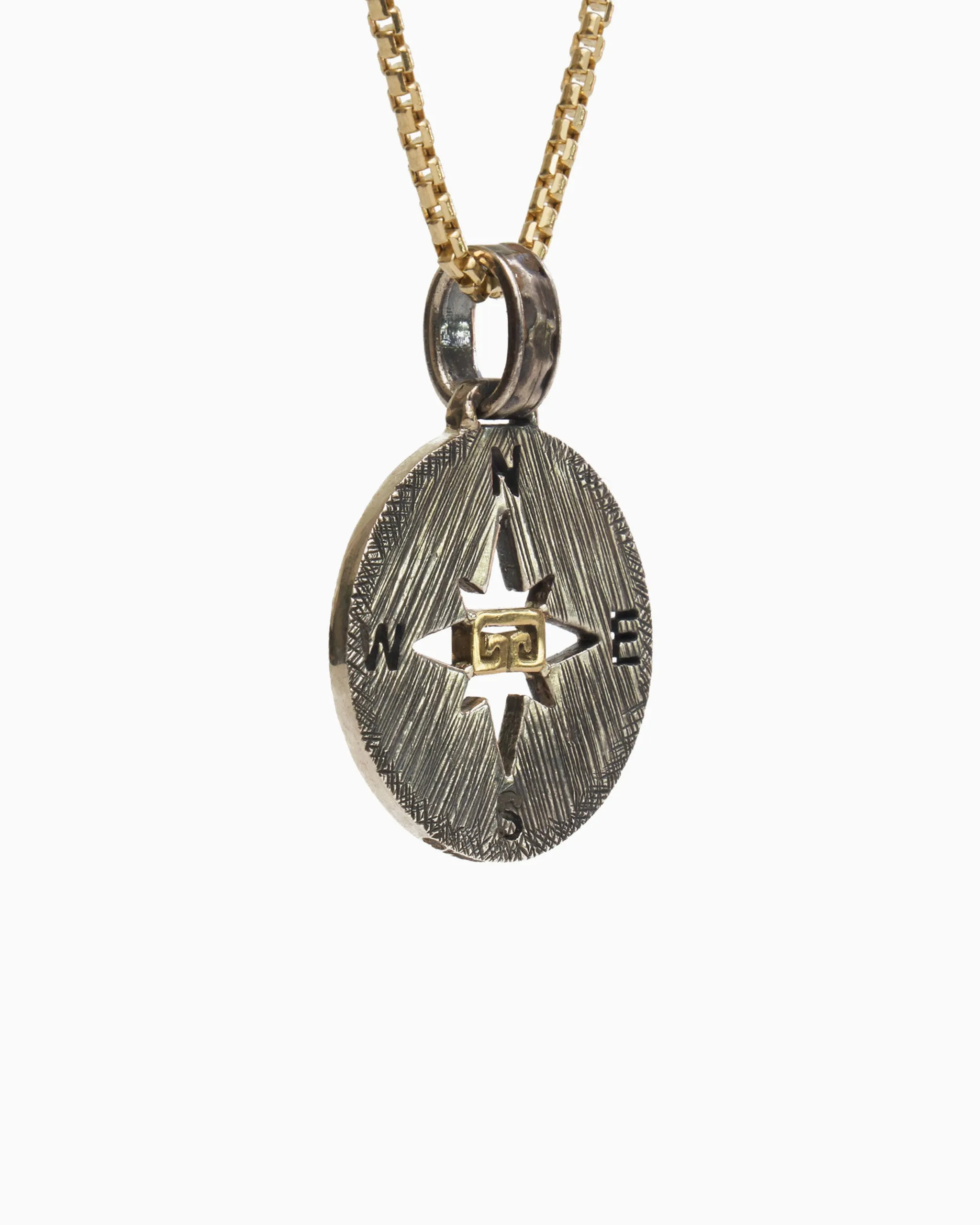 Marine Texture Compass Pendant