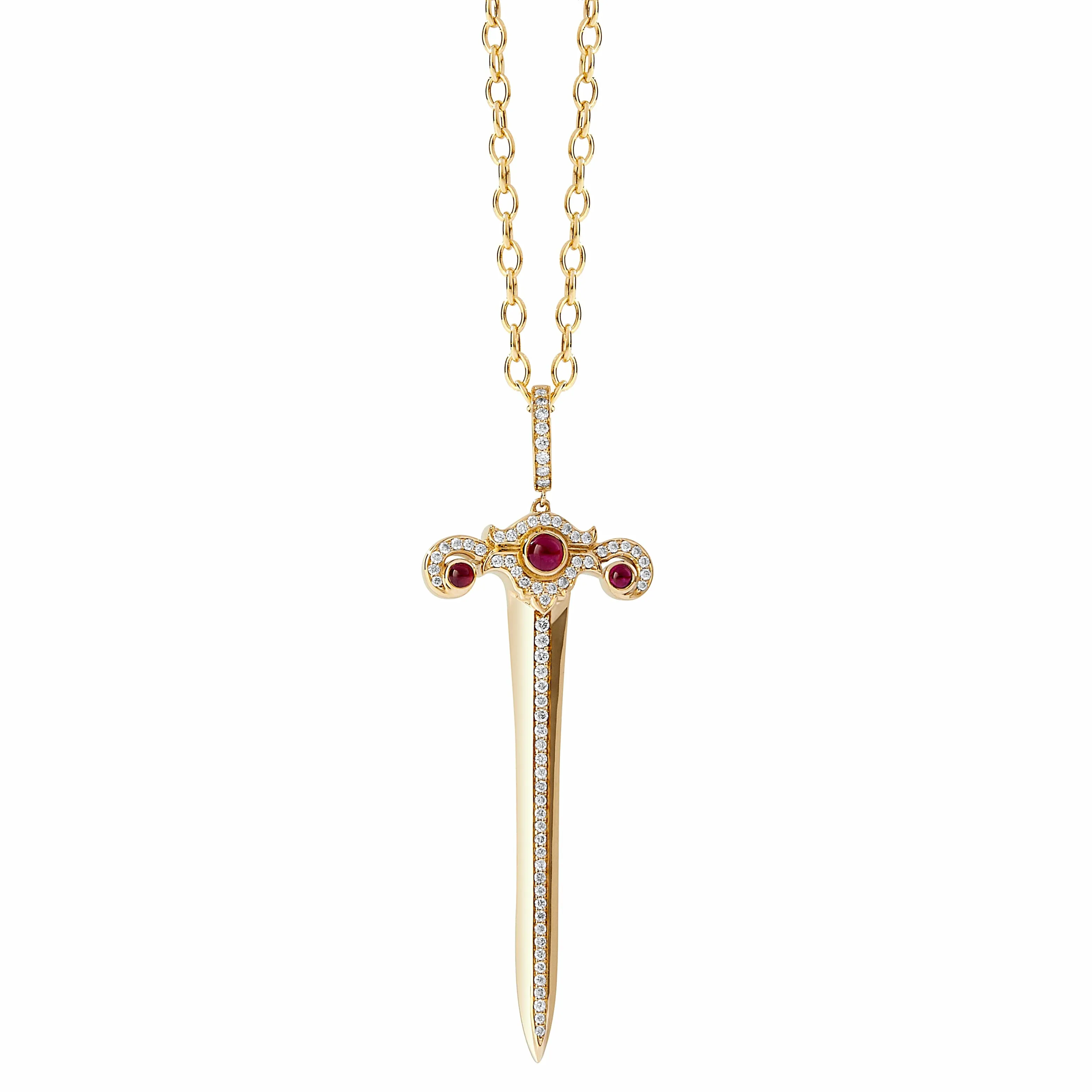 Mogul Gemstone Sword Pendant