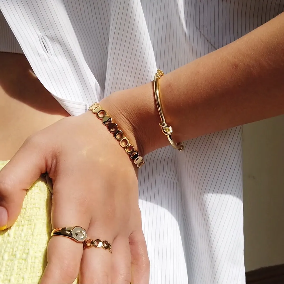 Moon Phases Gold Bangle