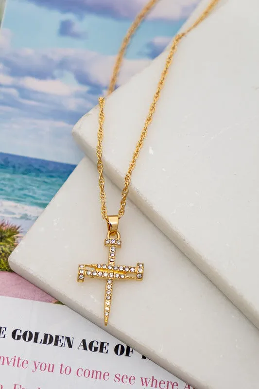 Nail Cross Pendant necklace