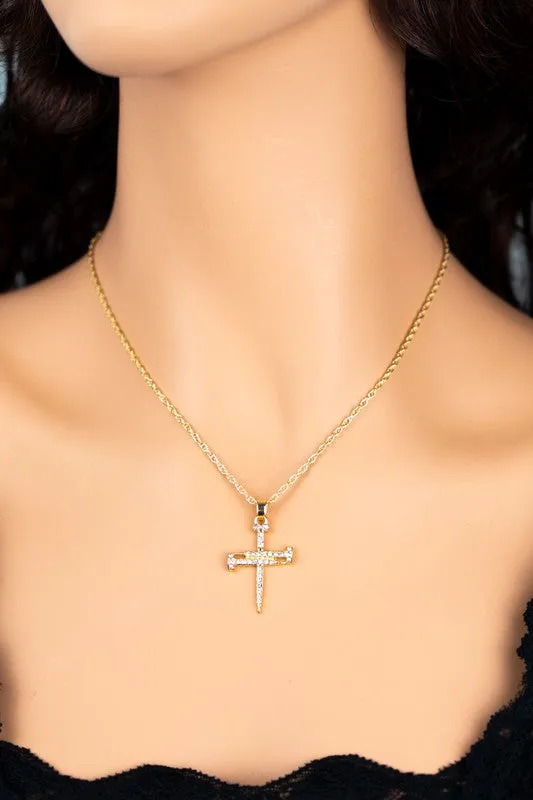 Nail Cross Pendant necklace