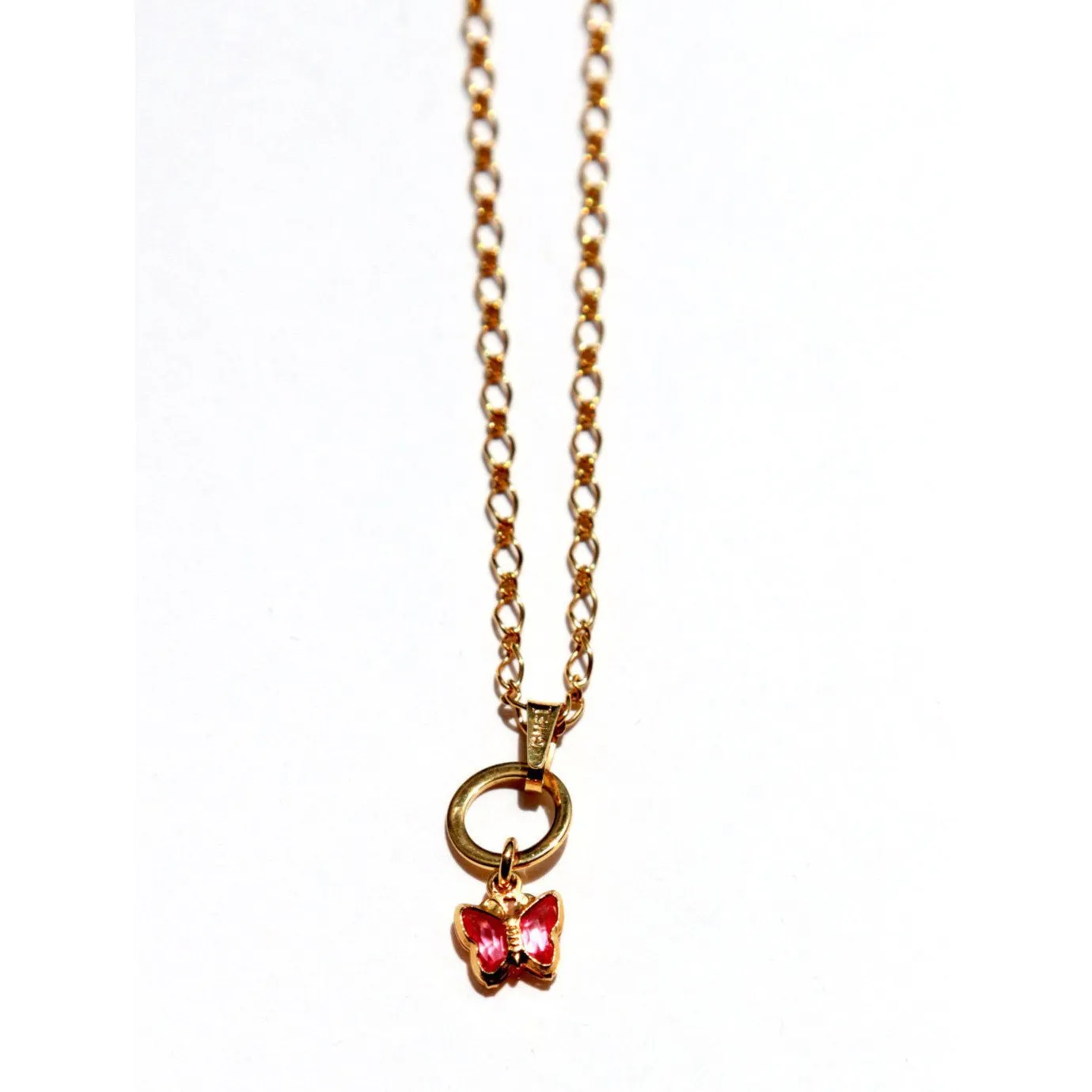 Necklace Butterfly charm cute gold plated bridesmaid necklace.