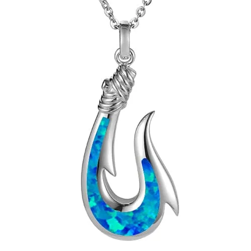 Opal Maui Fishhook Pendant