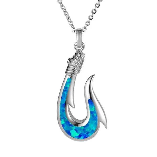 Opal Maui Fishhook Pendant