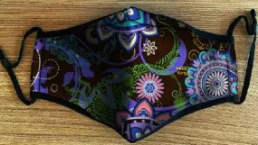 Paisley on Black Face Mask