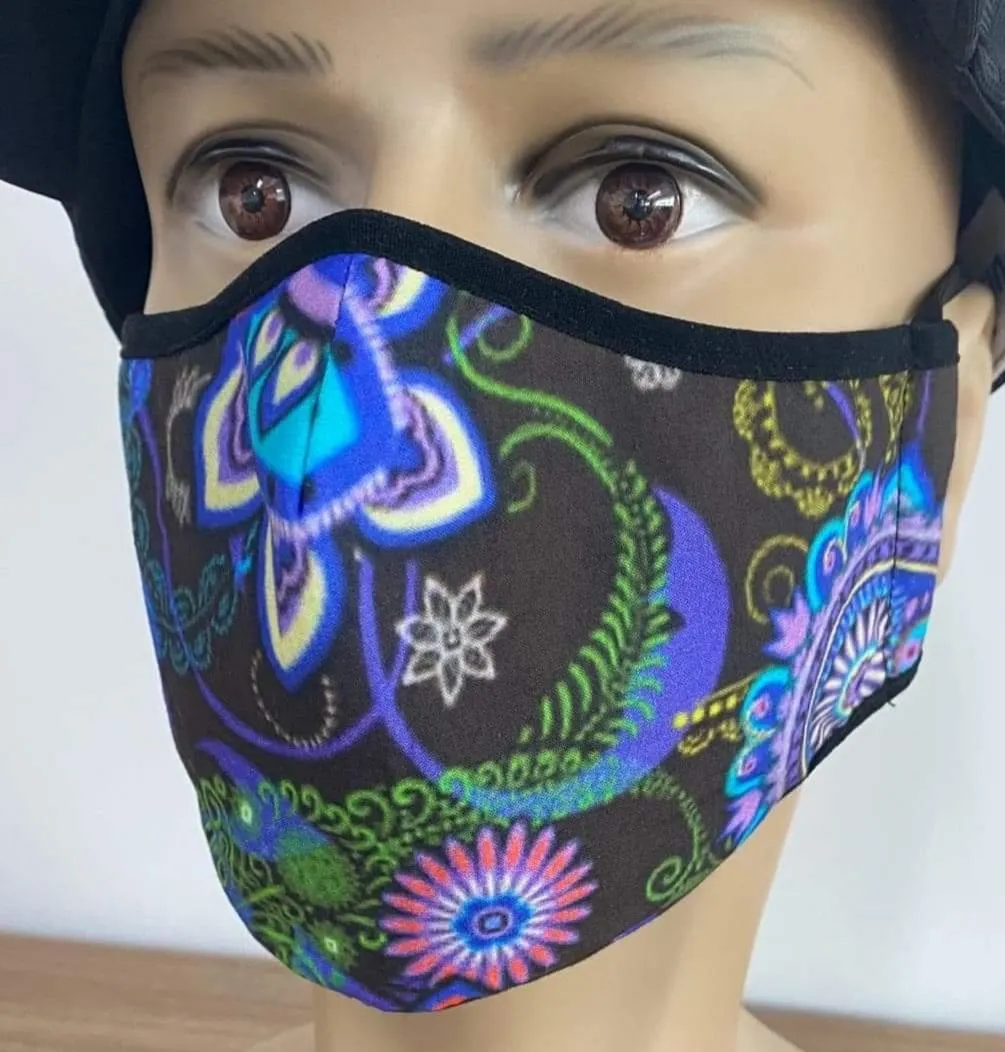 Paisley on Black Face Mask