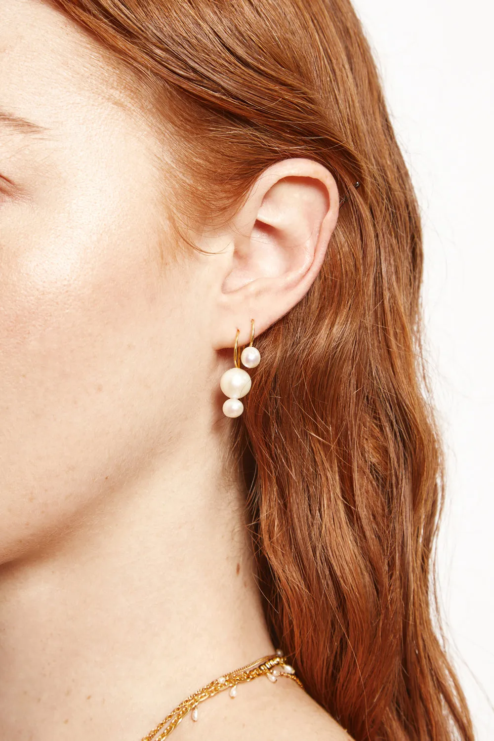 Phoebe Drop Earrings White Pearl