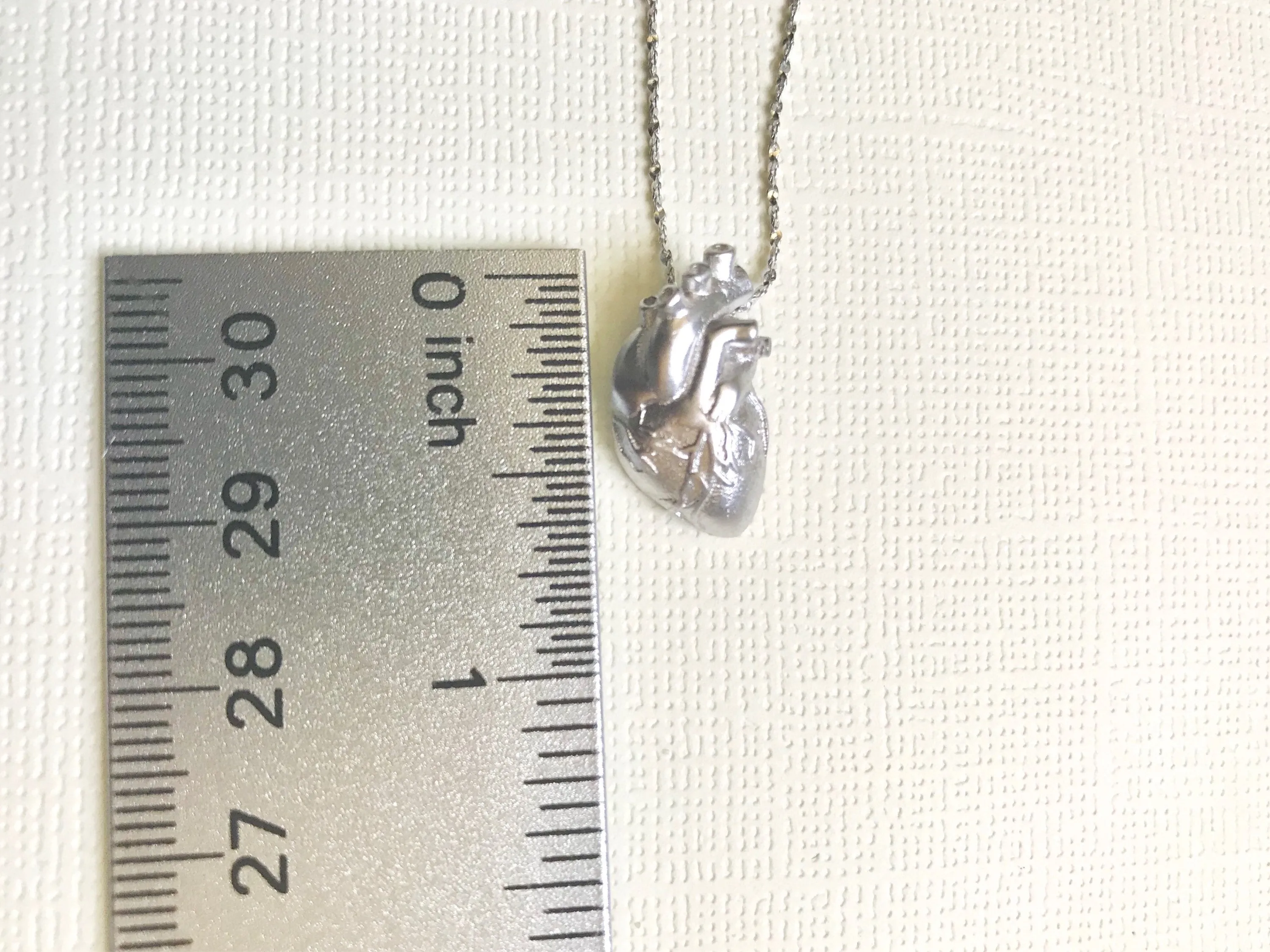 Rose Gold over Sterling Silver anatomical heart necklace, heart necklace, nurse necklace