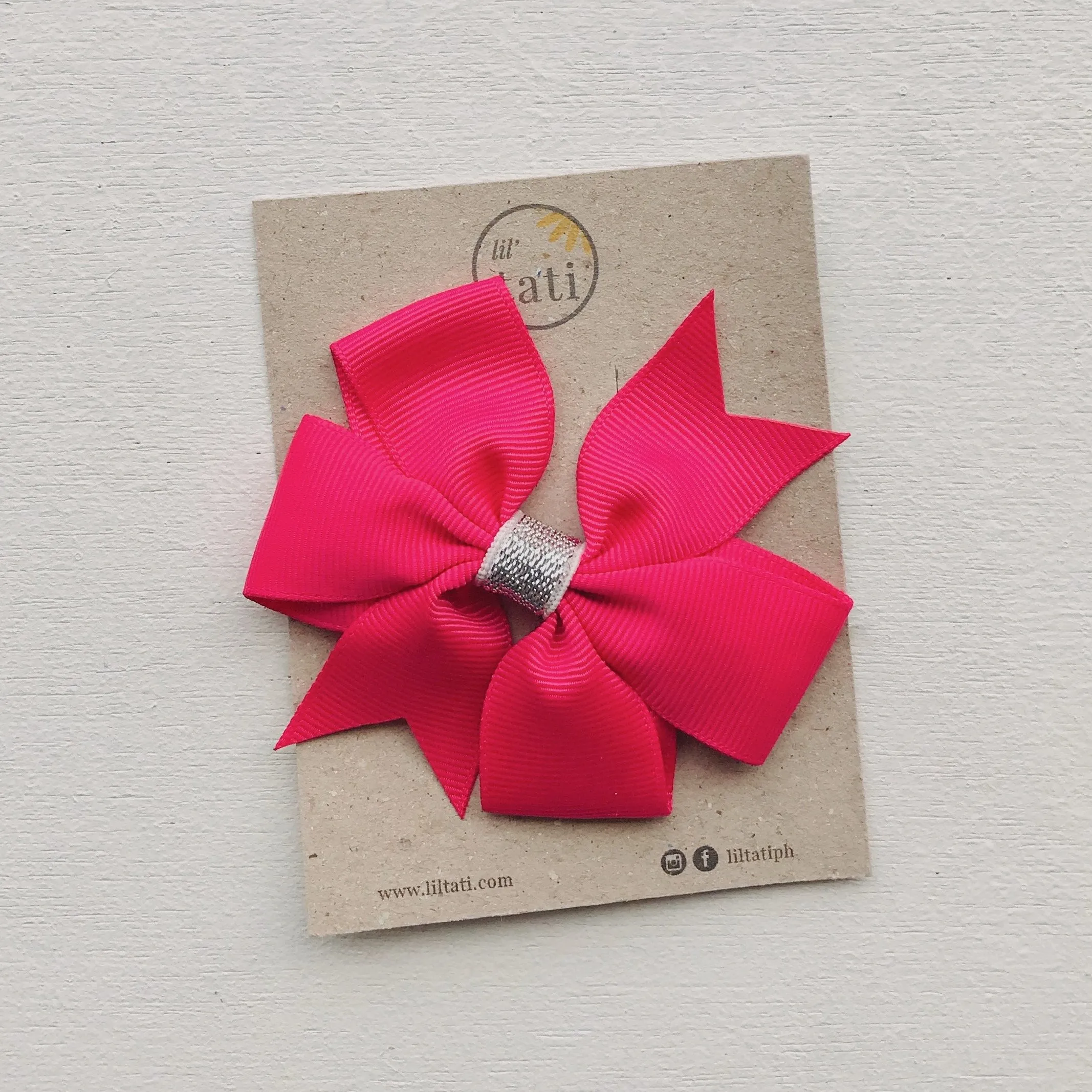 Silver Flower Bow Hair Clips