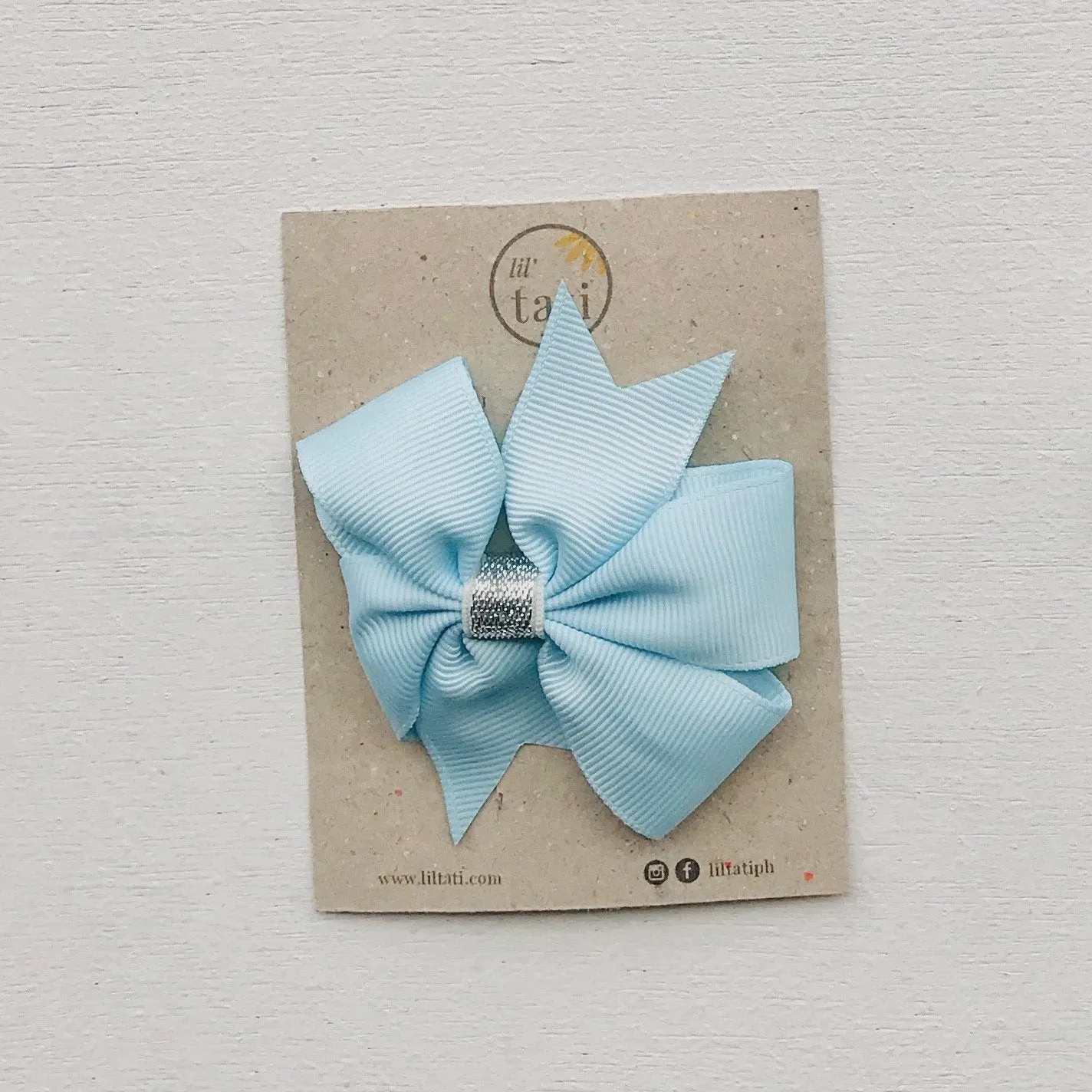 Silver Flower Bow Hair Clips